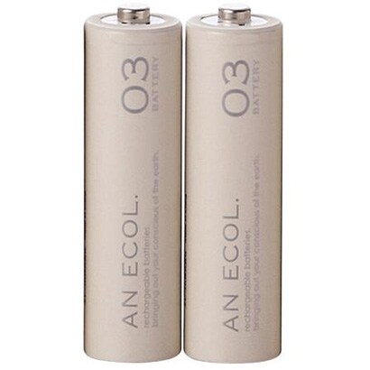 ニッケル水素充電池 単3形2本 アイボリー AN ECOL. (アン エコル) DE-SNH3P2IV