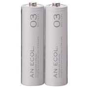 ニッケル水素充電池 単3形2本 ホワイト AN ECOL. (アン エコル) DE-SNH3P2WH