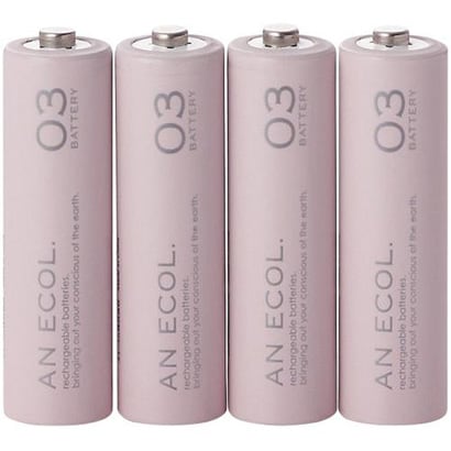 ニッケル水素充電池 単3形4本 ピンク AN ECOL. (アン エコル) DE-SNH3P4PN