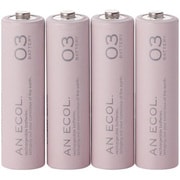 ニッケル水素充電池 単3形4本 ピンク AN ECOL. (アン エコル) DE-SNH3P4PN