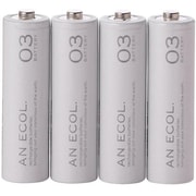 ニッケル水素充電池 単3形4本 ホワイト AN ECOL. (アン エコル) DE-SNH3P4WH