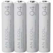 ニッケル水素充電池 単4形4本 ホワイト AN ECOL. (アン エコル) DE-SNH4P4WH
