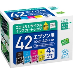 ヨドバシ.com - エコリカ Ecorica 互換リサイクルインクカートリッジ エプソン IC4CL42 4色パック（顔料）  ECI-E424P/BOX 通販【全品無料配達】
