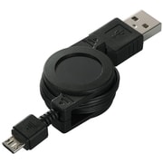 USB2.0ケーブル(A to microB) 巻き取りタイプ ブラック 0.8m BSMPC02U08BK
