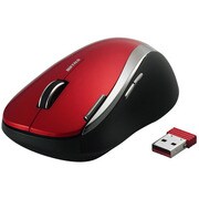 無線（2.4GHz）レーザー式マウス　6ボタン／横スクロールタイプ レッド BSMLW10RD