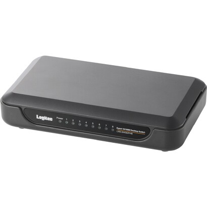 スイッチングHUB 10/100Mbps 8ポート 電源外付 プラスチックケース ブラック LAN-SW08/PHB