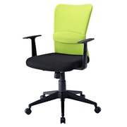 メッシュチェア ローバック ロッキング機能付き ひじ掛け ランバーサポート 耐荷重80kg グリーン SNC-NET14AG