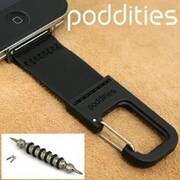 iPhone4用カラビナストラップ [Poddities<ポディティーズ > レザー　ブラック]