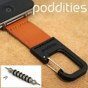 iPhone4用カラビナストラップ(レザー/B [Poddities<ポディティーズ>　レザー　ブラウン]