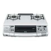 ガステーブル(都市ガス13A用 左強火タイプ) Gクリアコート天板 グレー RN-TRH2A-W6GSL