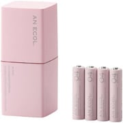 ニッケル水素充電池セット 単4形4本 ピンク AN ECOL. (アン エコル) DE-JJ44P4RPN