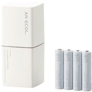 ニッケル水素充電池セット 単4形4本 ホワイト AN ECOL. (アン エコル) DE-JJ44P4RWH