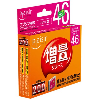 ICM46互換インクカートリッジ 増量シリーズ 2倍 マゼンタ PLE-ZE46M