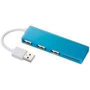 SDカードリーダー付きUSBハブ（ブルー） USB-HCS307BL