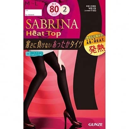 サブリナ ヒートトップ80デニールタイツ(SB680L) L-LL ブラック 2足組