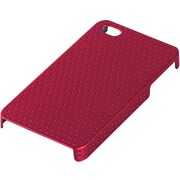 BSIPP8CRD [iPhone 4専用 パンチングハードケース 液晶保護フィルム付 レッド]