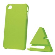 ZUM-80260 [iPhone4専用 Colored Case with Stand（カラードケース ウィズ スタンド） 液晶保護フィルム付 ライムイエロー]