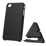ZUM-80263 [iPhone4専用 Colored Case with Stand（カラードケース ウィズ スタンド） 液晶保護フィルム付 ブラック]