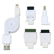 BN-MUS4CW [MiniUSB巻取り式 充電ケーブル＋4種変換アダプタ 充電万能 ホワイト]