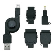 BN-MUS4CB [MiniUSB巻取り式 充電ケーブル＋4種変換アダプタ 充電万能 ブラック]