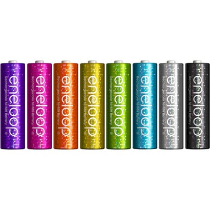 ニッケル水素充電池 単3形8本 eneloop tones glitter (エネループトーンズ グリッター) エネループ発売5周年限定モデル HR-3UTGA-8SL-Y