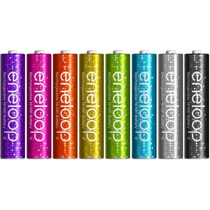 ニッケル水素充電池 単4形8本 eneloop tones glitter (エネループトーンズ グリッター) エネループ発売5周年限定モデル HR-4UTGA-8SL-Y