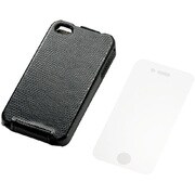 MPA-P10PLFBK [iPhone4用ソフトレザーカバー フラップタイプ ブラック]