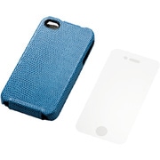 MPA-P10PLFBU [iPhone4用ソフトレザーカバー フラップタイプ ブルー]