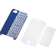 MPA-P10PVGBUD [iPhone 4用シェルカバー 保護フィルム付 ネイビーブルー]