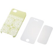 MPA-P10PVGGN [iPhone 4用シェルカバー 保護フィルム付 グリーン]