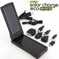 ソーラーチャージeco マルチコネクタタイプ(BK) [太陽光小型充電器]
