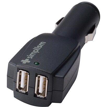 2ポート2A USBシガーソケット充電器 “Dual USB Car Charger 2A（デュアル・ユーエスビー・カーチャージャー・ツーエー）” ブラック TR-DUCC2-BK