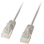 LANケーブル 0.5m CAT6準拠 極細 ケーブル径3.2mm ライトグレー 爪折れ防止 より線 UTP ストレート結線 RJ45 KB-SL6-005