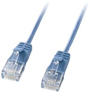 LANケーブル 1m CAT6準拠 極細 ケーブル径3.2mm ブルー 爪折れ防止 より線 UTP ストレート結線 RJ45 KB-SL6-01BL