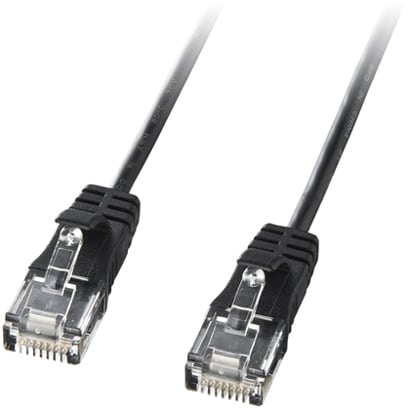 LANケーブル 3m CAT6準拠 極細 ケーブル径3.2mm ブラック 爪折れ防止 より線 UTP ストレート結線 RJ45 KB-SL6-03BK