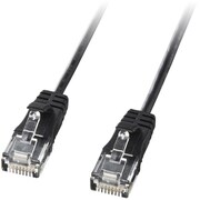 LANケーブル 15m CAT6準拠 極細 ケーブル径3.2mm ブラック 爪折れ防止 より線 UTP ストレート結線 RJ45 KB-SL6-15BK