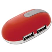 PL-USHE400SPR USB2.0対応マウス型USBハブ
