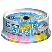 音楽用CD-R追記型 20枚 インクジェットプリンタ対応 スピンドルケース CD-RDE80CPMX20PS