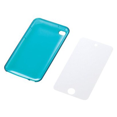 第4世代iPod touch用ソフトケース 液晶保護フィルム付 ブルー AVA-T10UCBUN