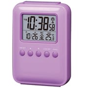 LEDバックライト電波クロック パープル ML-212-ZPU