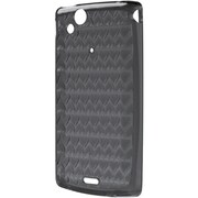 BSMPX2C04BK [Xperia arc（エクスペリア アーク）専用 TPUケース ハート模様 液晶保護フィルム付 ブラック]