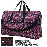 K2231 77 [折りたたみ大型ボストンバッグ ドットリボンブラック/マゼンダ]