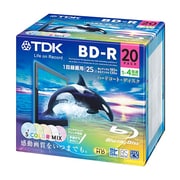 録画用BD-R 追記型 1-4倍速 片面1層 25GB 20枚 インクジェットプリンター対応 カラーミックス BRV25PWMB20A