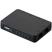 100BASE-TX対応 スイッチングハブ 5ポート ブラック USB給電可能 ACアダプター付き LAN-SW05/PSB