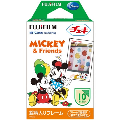 インスタントカラーフィルム instax mini「絵柄入りフレームタイプ」ミッキー＆フレンズ [チェキ用フィルム 10枚入り 1パック]