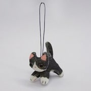 RS034 おさんぽストラップ シロクロネコ