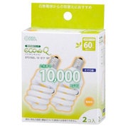電球形蛍光灯 E17口金 60W電球タイプ 電球色 エコデンキュウ D15形(12W) 2個入り EFD15EL/12-E17SP2
