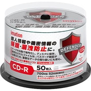 データセキュリティ対応 DEFENDER CD-R 700MB ワイドホワイトプリントレーベル 50枚 Windows専用 CDR80DCPWB50SA