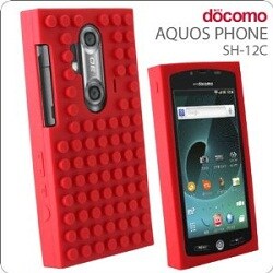 ブロックシリコンケース(SH-12C/RD) [AQUOS PHONE SH-12C用 レッド]