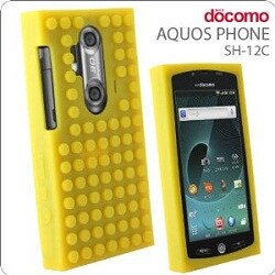 ブロックシリコンケース(SH-12C/YL) [AQUOS PHONE SH-12C用 イエロー]